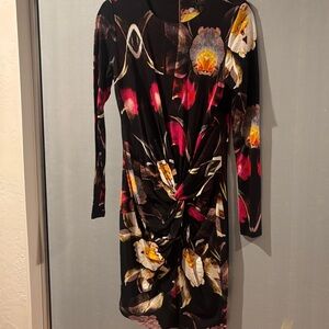 Ted Baker Black and Pink Floral Dress